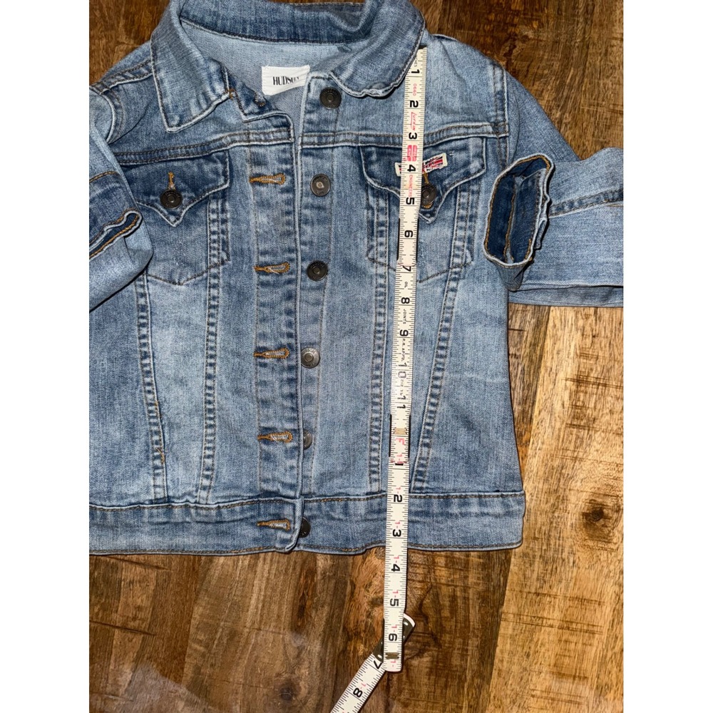 Hudson Jeans Women Light Wash Denim Trucker Jacket Union Jack Patch Size M - Picture 7 of 10